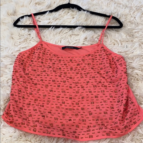 Ark & Co Tops - Peach cropped cami
